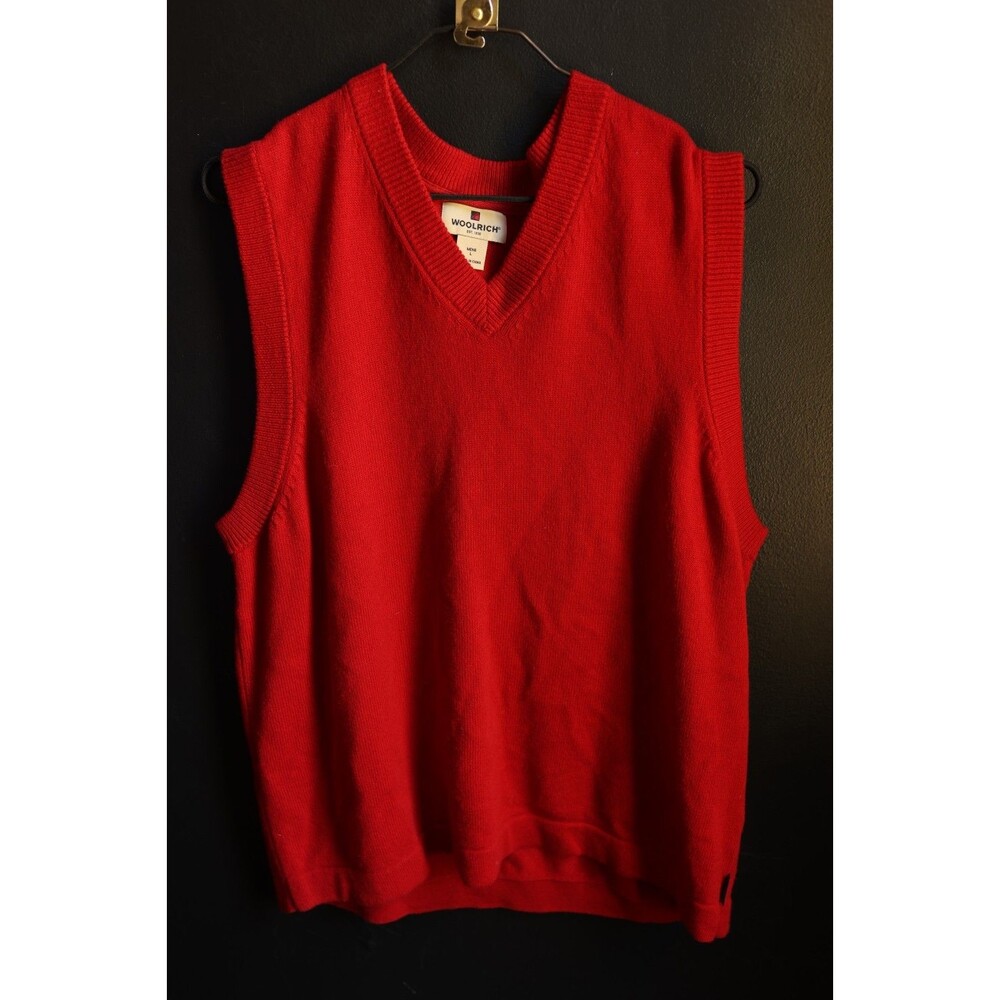 Woolrich Men's Sweater Vest V Neck Pullover Lambs Wool Blend Golf Preppy Holiday